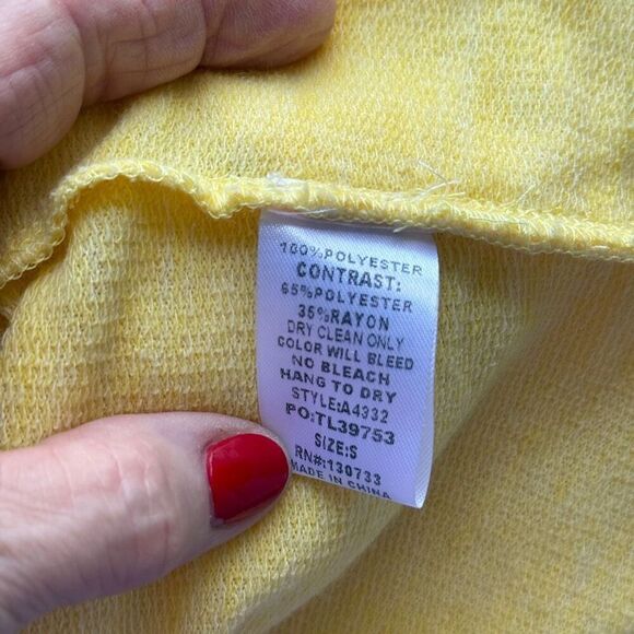 Umgee Oversized Soft Fleece Pullover Sweater Yellow Small‎ - Picture 9 of 10